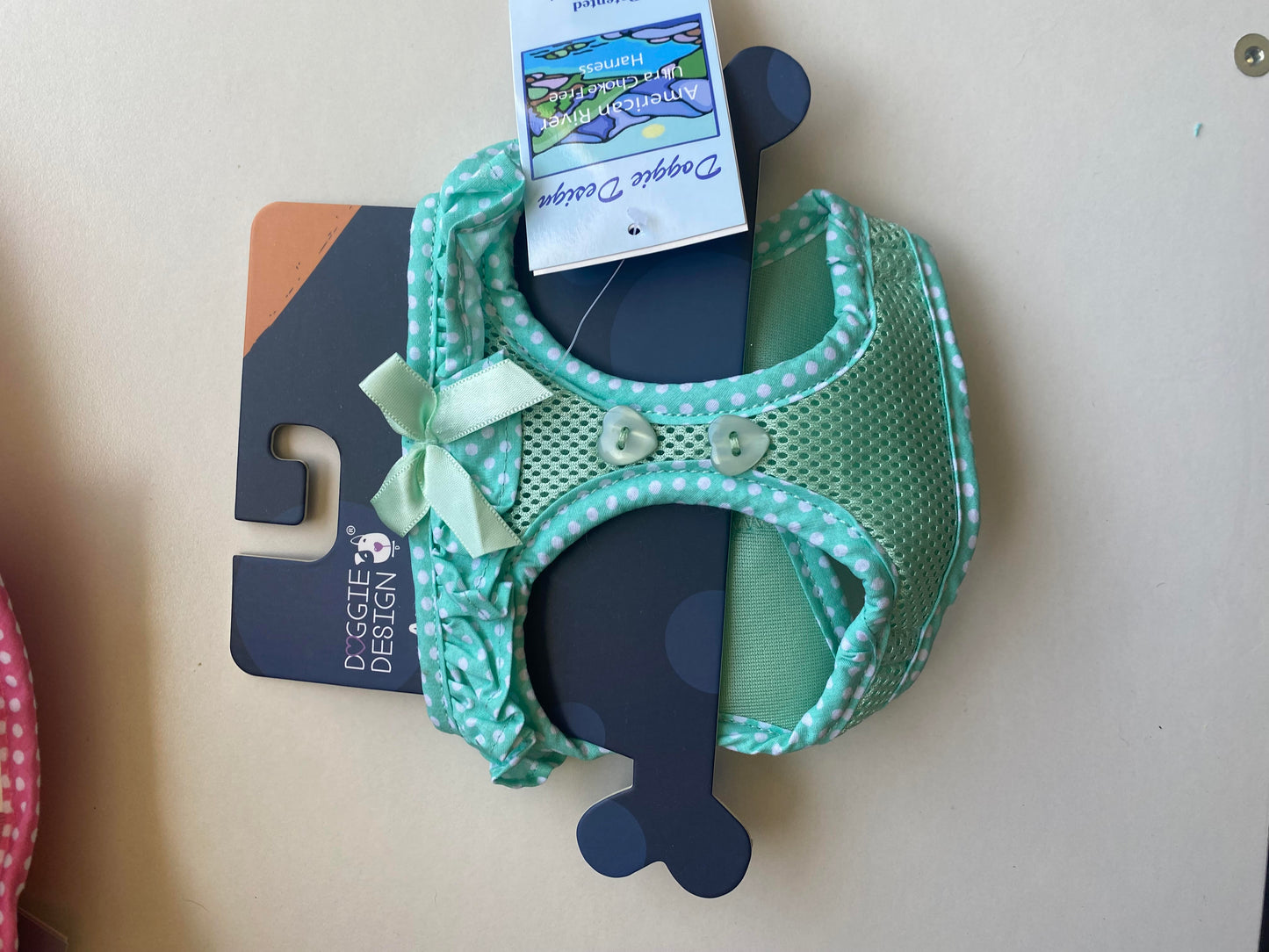 Doggie Design Choke-Free Harness: Blue Polka Dots