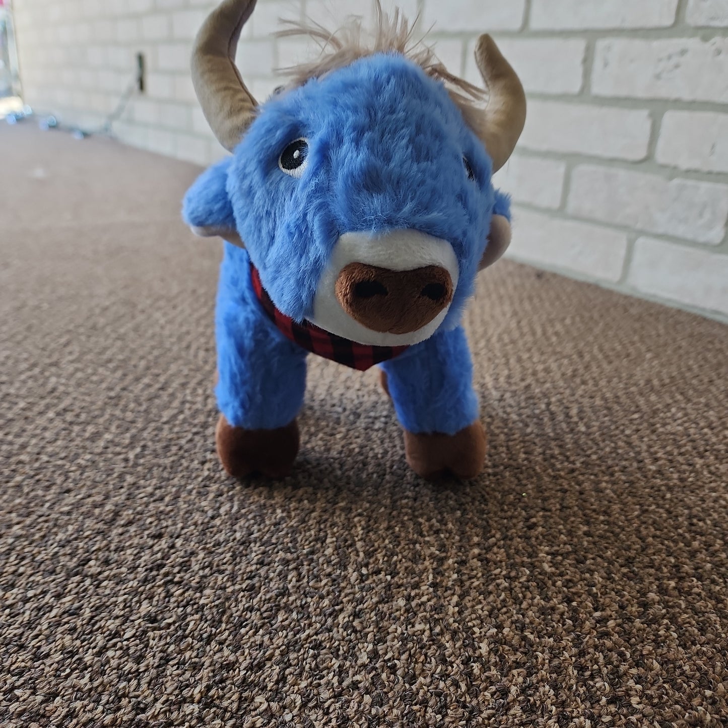 Crunch Plush Blue Ox Dog Toy - 10"
