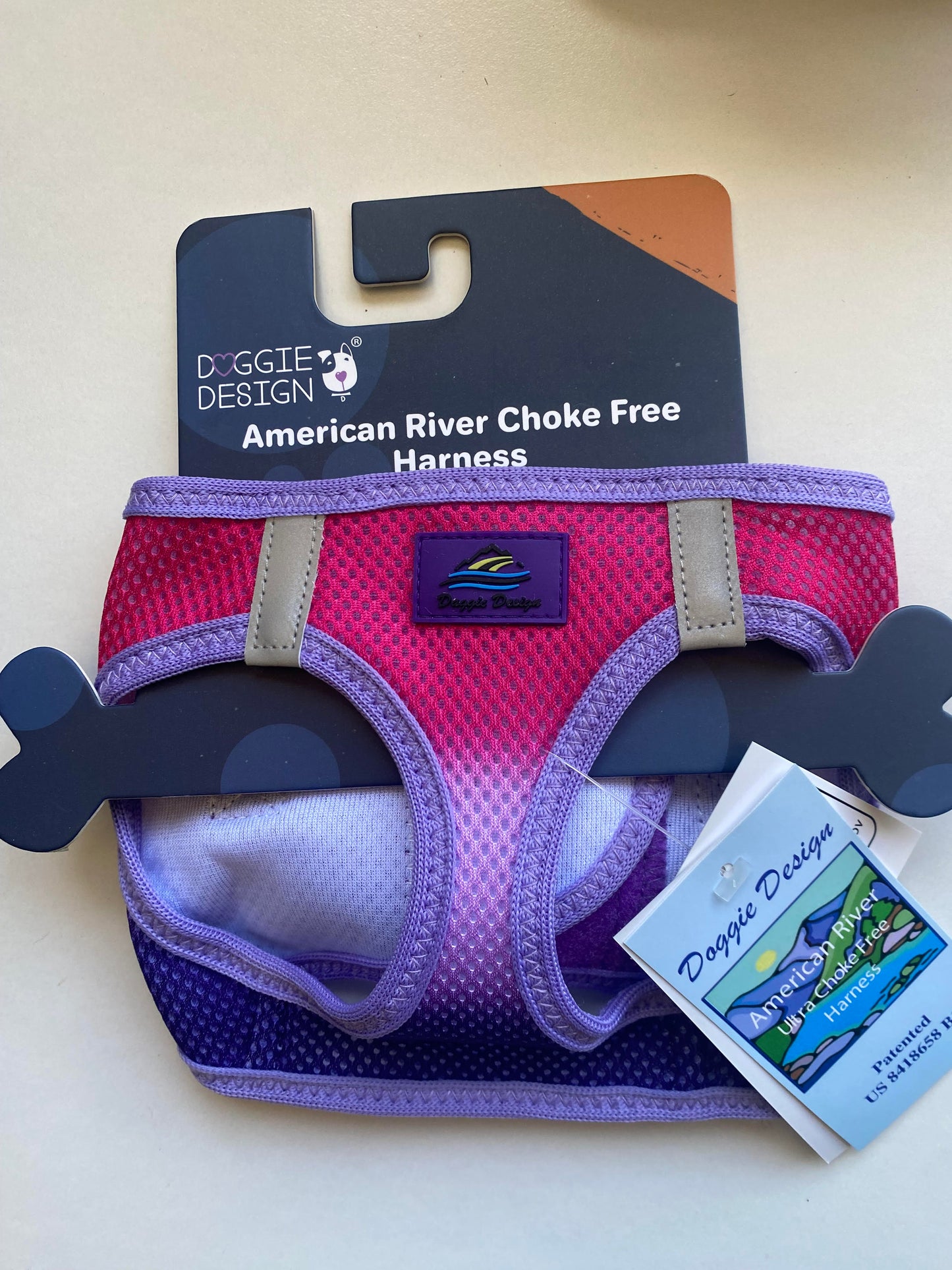 Doggie Design Choke Free Harness: Purple to Pink