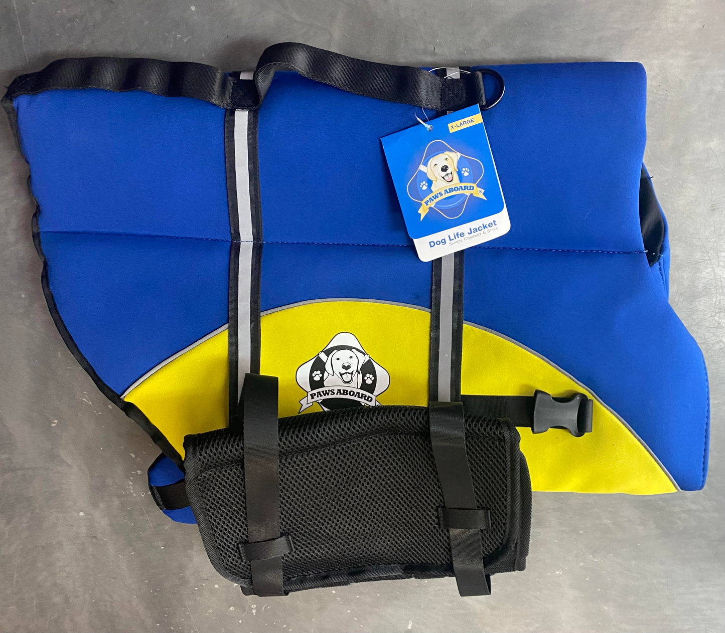 XL Paw Aboard Lifejacket Blue/Yellow