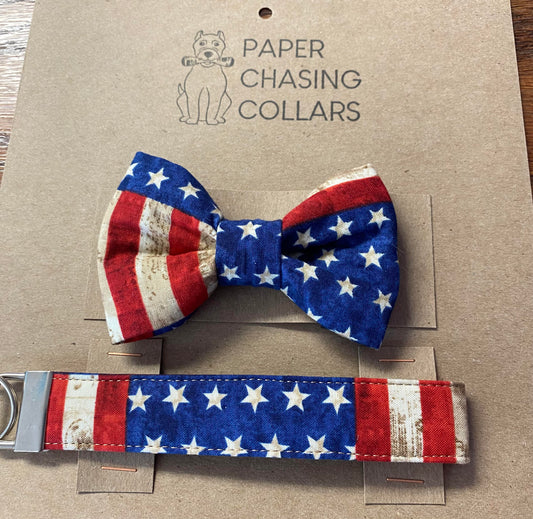 American Flag Bow and Wristlet