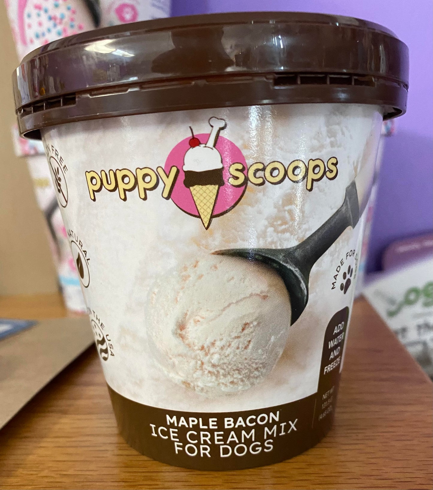 Puppy Scoop Maple Bacon Ice Cream