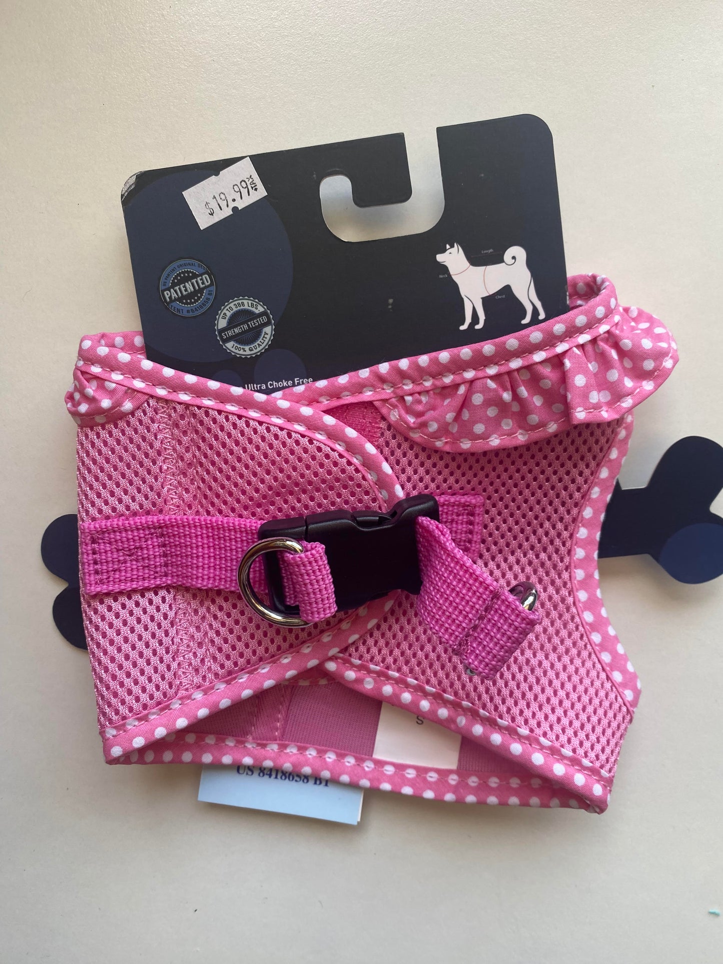 Doggie Design Choke-Free Harness: Pink Polka-Dots