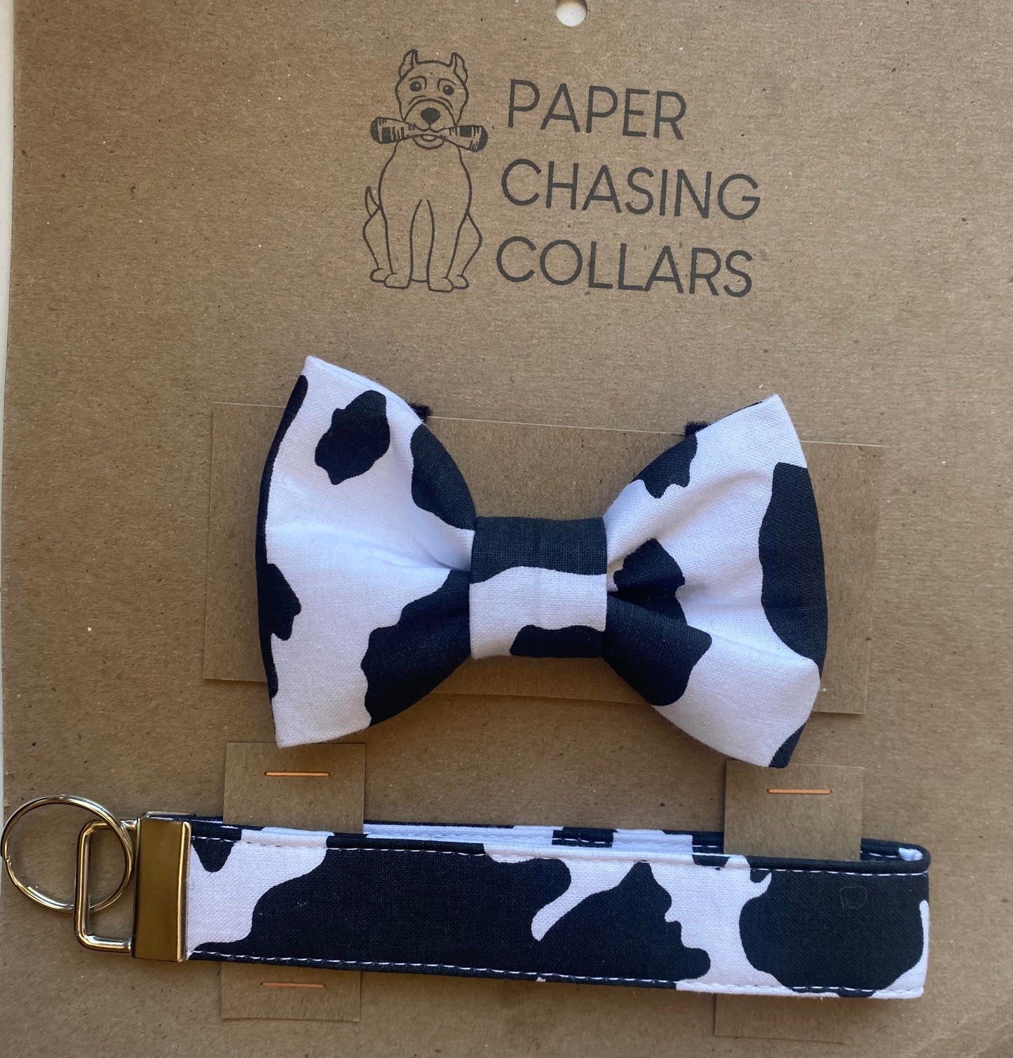 Cow Print Bow and Wristlet